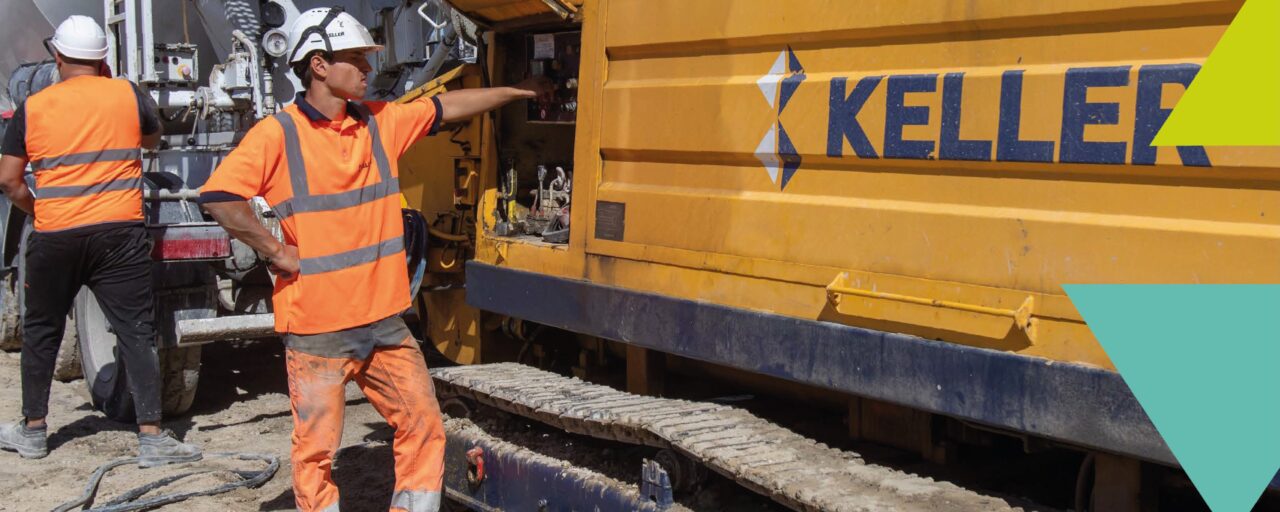 Ouvrier KELLER France sur un chantier de fondations